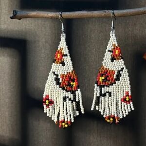 Boho Chic Flower Beaded Earrings